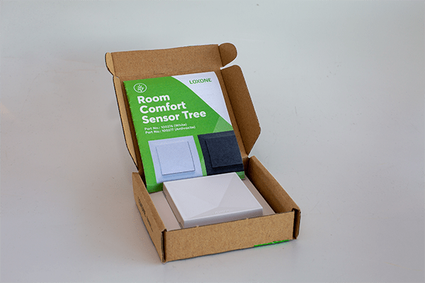 Raumklima Sensor Tree Weiß in geöffneter Verpackung